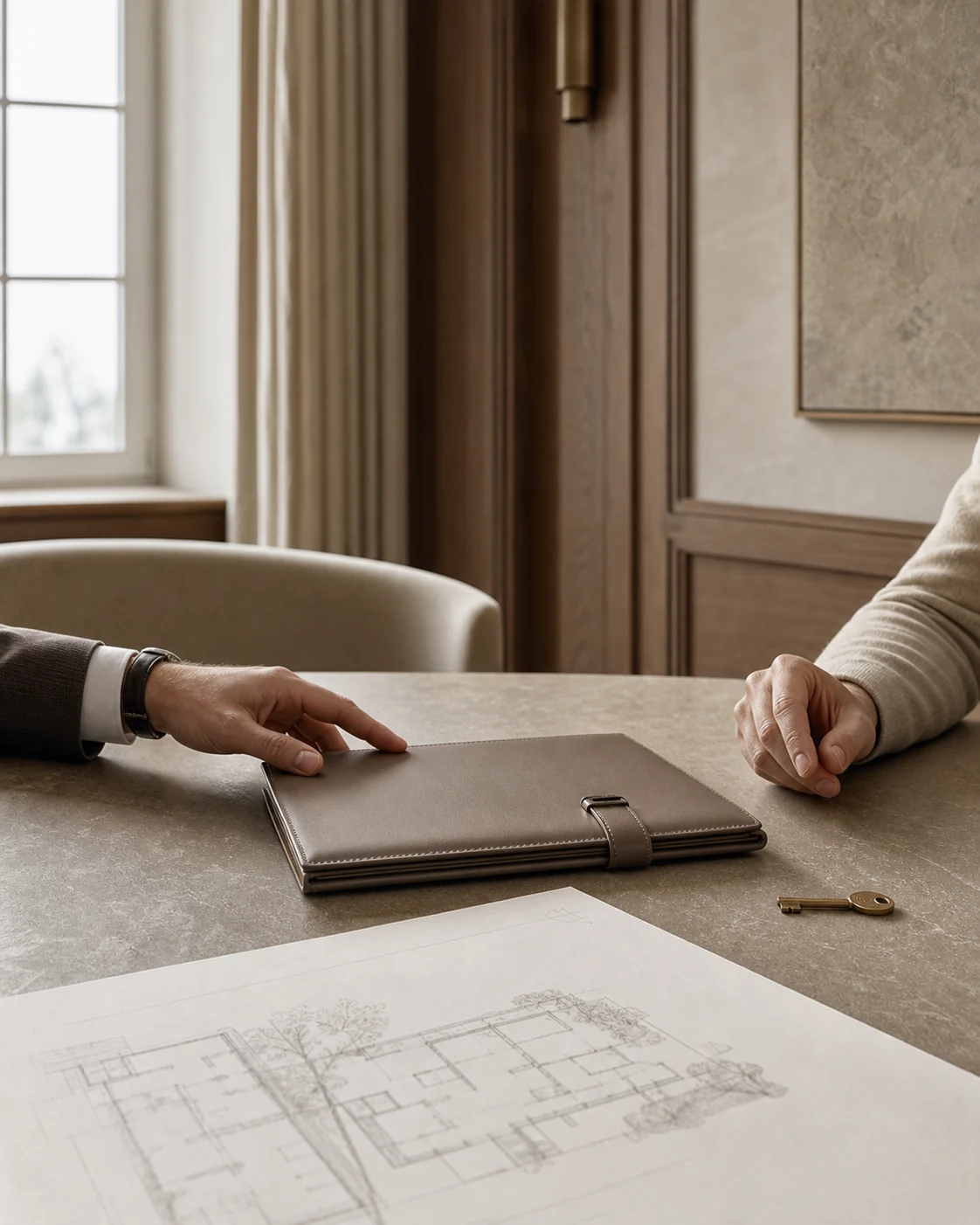 Diskrete Off-Market-Beratung mit geschlossener Projektmappe